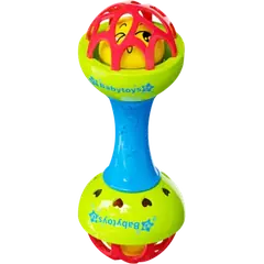 Soft Glue Dumbbell Baby Hand Teether with Jhunjhuni - 1 Pcs - CN - Rokomari
